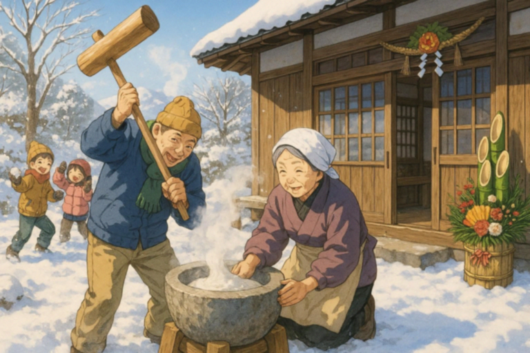 ぺったん、ぺったん、冬の音